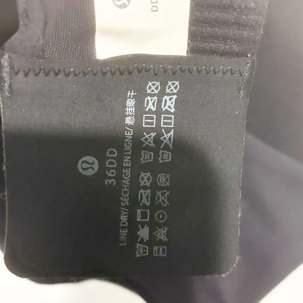 Lululemon Size 36DD AirSupport Bra High Support Black Asphalt Grey - Image 4
