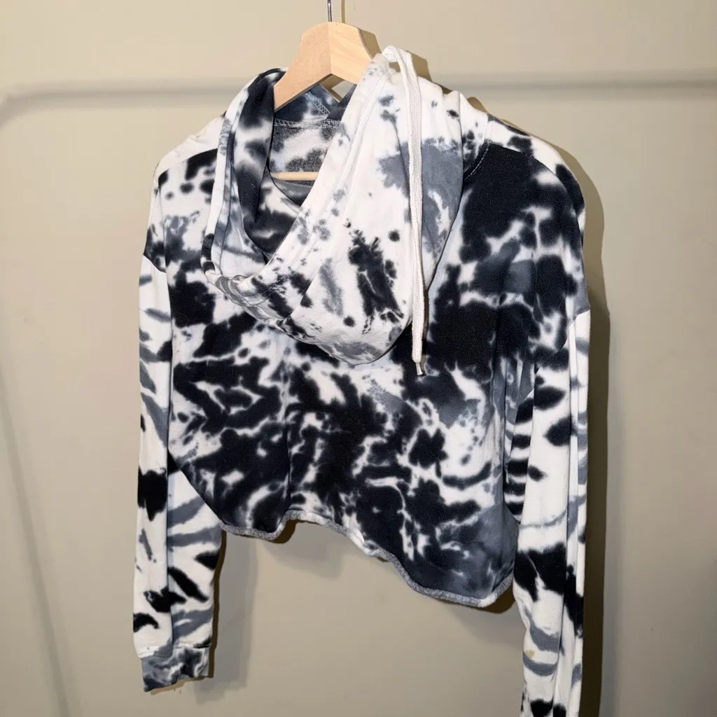 AC/DC Black and White Tie-Dye Hoodie - Image 3