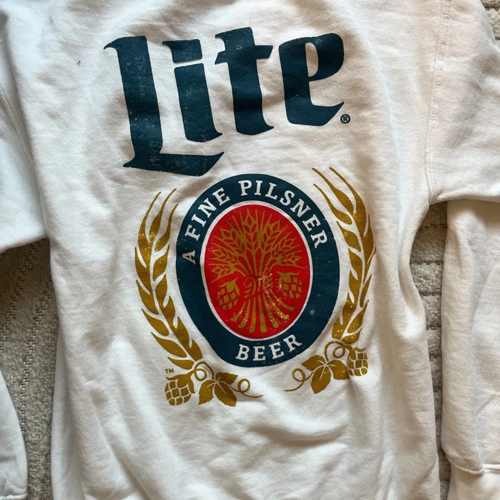 Miller Lite White Crewneck - Image 4