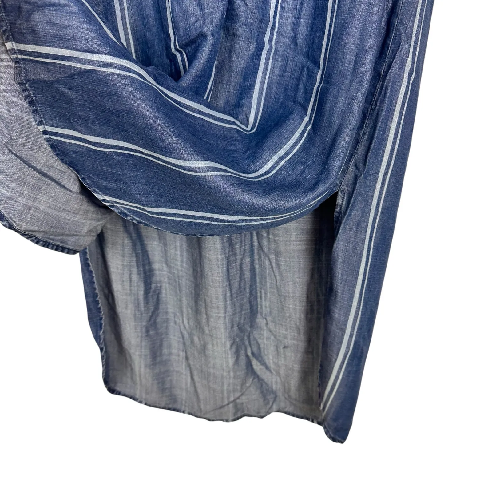 Cloth & Stone Anthropologie Chambray Striped Sleeveless Shirtdress Sz Small - Image 8