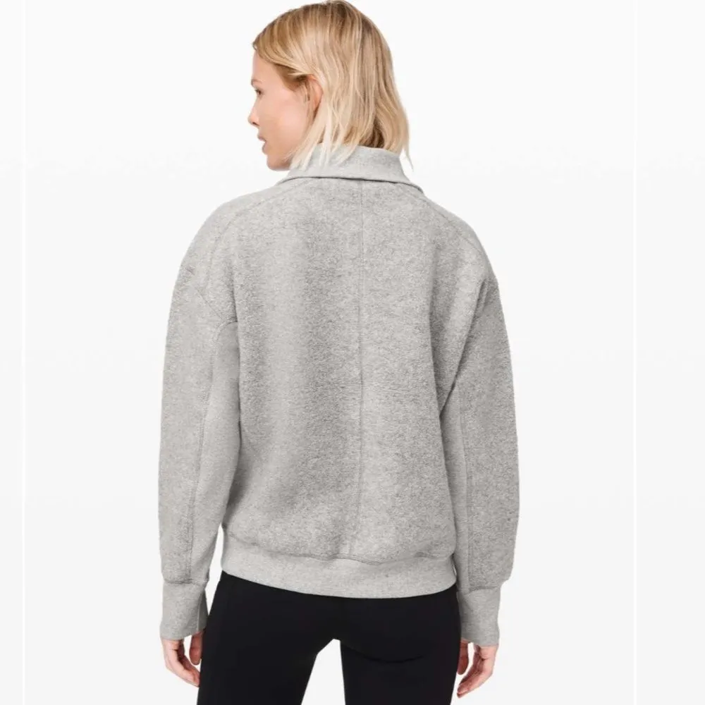 Lululemon Women’s‎ 6 Stand Out Sherpa 1/2 Zip Fuzzy Pullover Gray Cozy Winter - Image 8