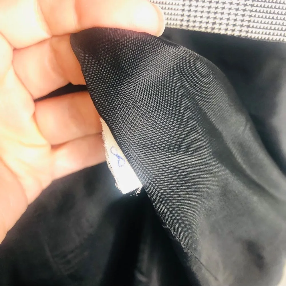 Christian Dior  Vintage Plaid Check Button Blazer 8 Retro Double Structured Black - Image 4