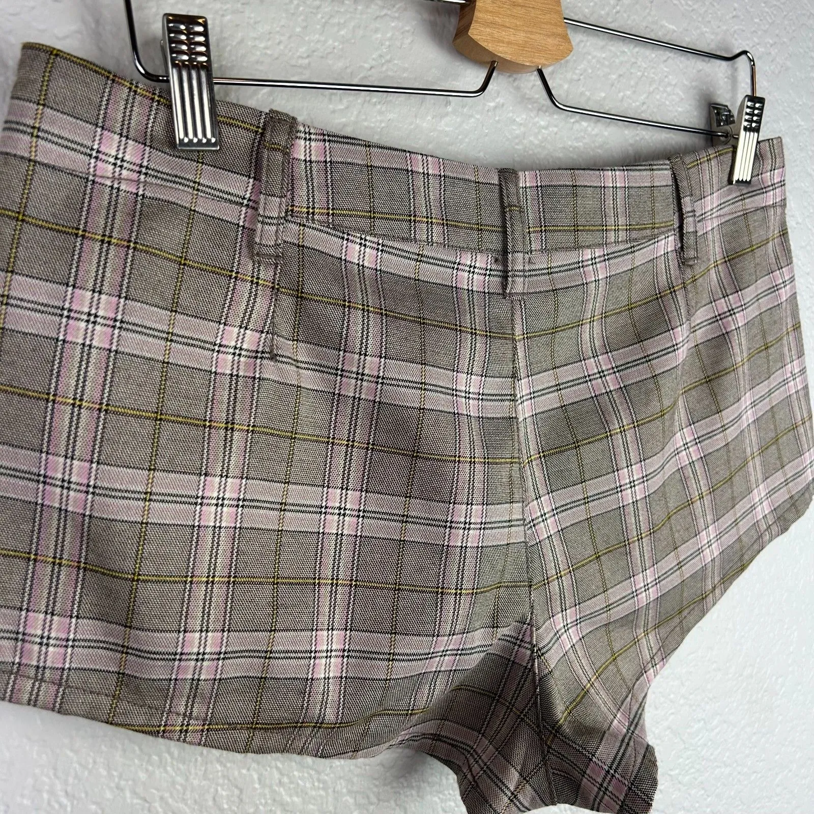 Free People Women's Alessia Micro Shorts Plaid Trouser Pink OB2005632 Size 10 - Image 4