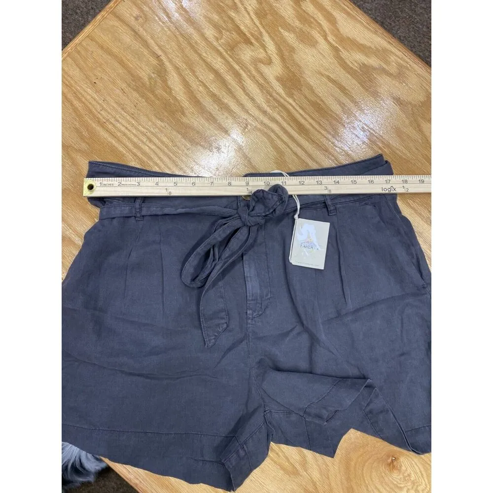 Faherty Brand Paper Bag Women's XL Gray Tie Belt Slash Pockets Classic A37 - Image 3