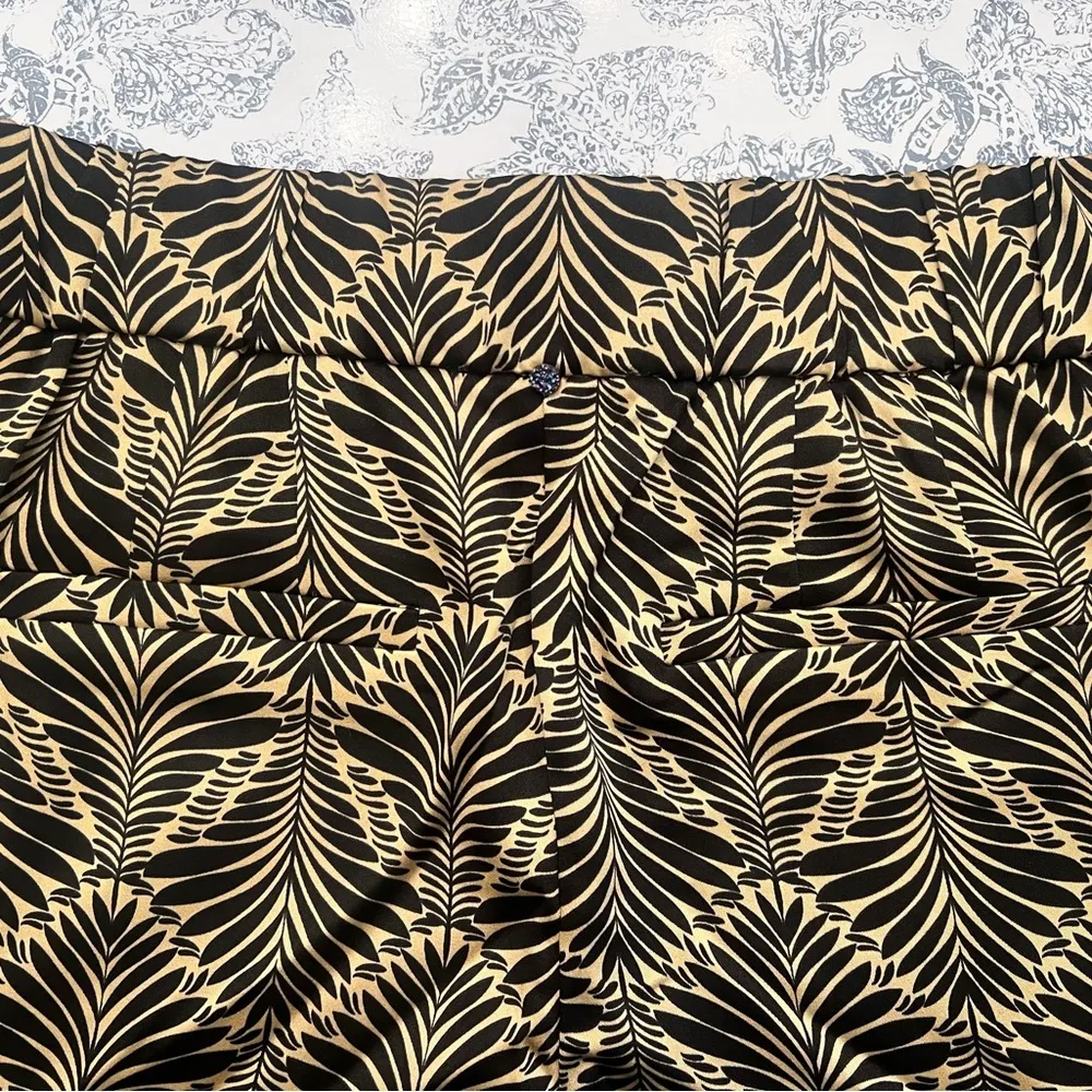 NWT ADRIENE LANDAU BASALT PRINTED TROUSER Black - Image 9