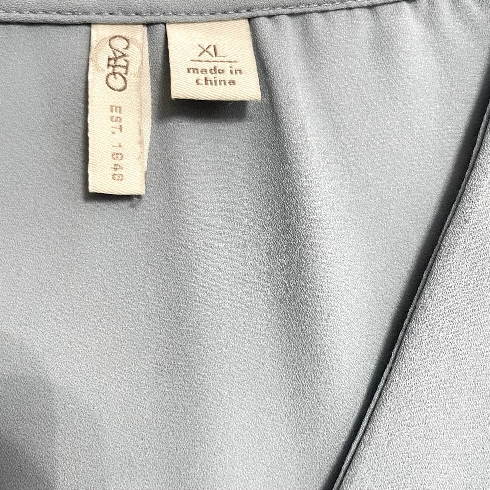 Cato Est. 1946 blue grey long sleeves blouse. office, school teacher, career XL Gray - Image 6