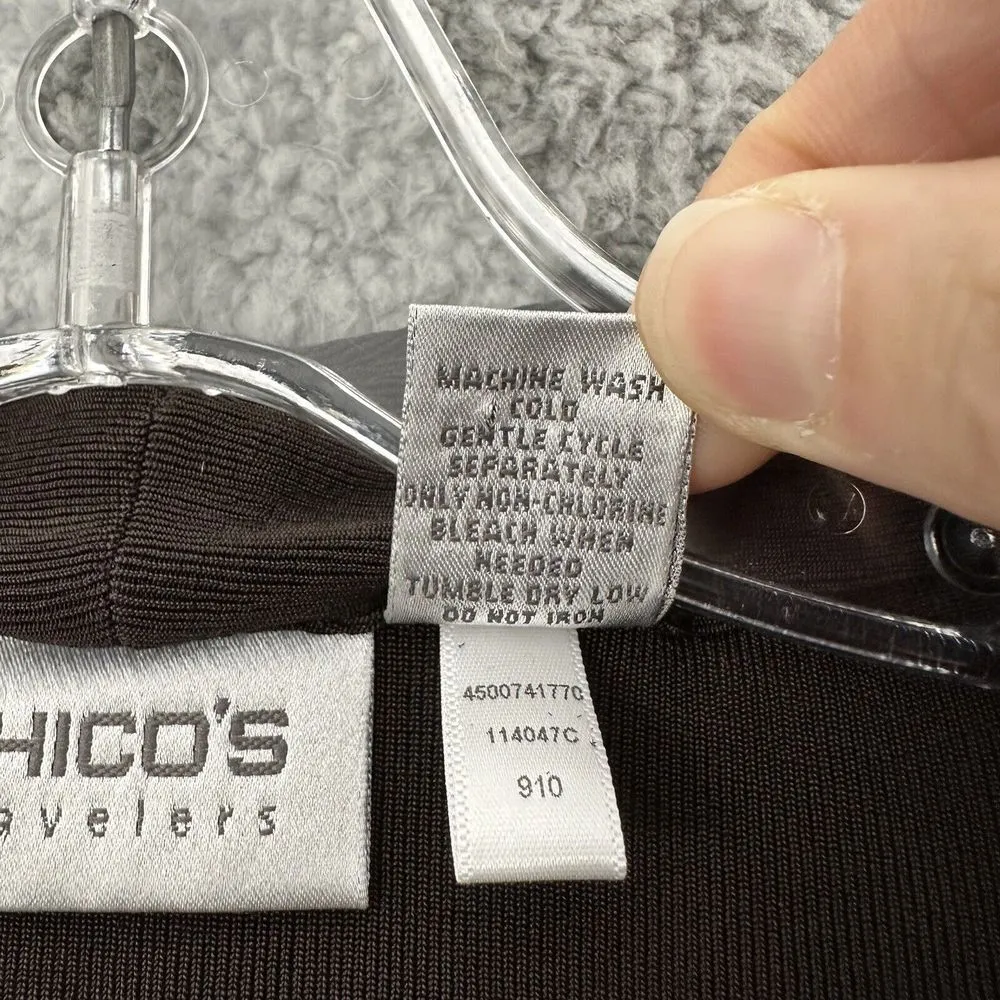 Vintage Chico's Travelers Slinky Knit Open Front Cardigan Stretch Office‎ W 2 L - Image 5