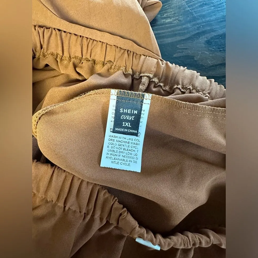 Woman’s SHEIN Flowy Dress Pants Tan (657) - Image 5