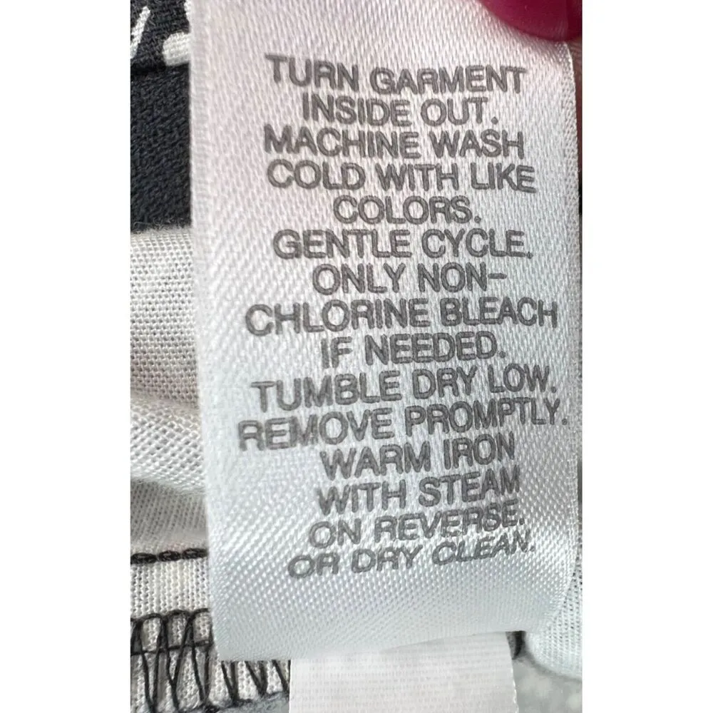 J Jill Pants Womens 8 Black Pink Mini Floral Daisy Crop Stretch Comfort Resort - Image 13