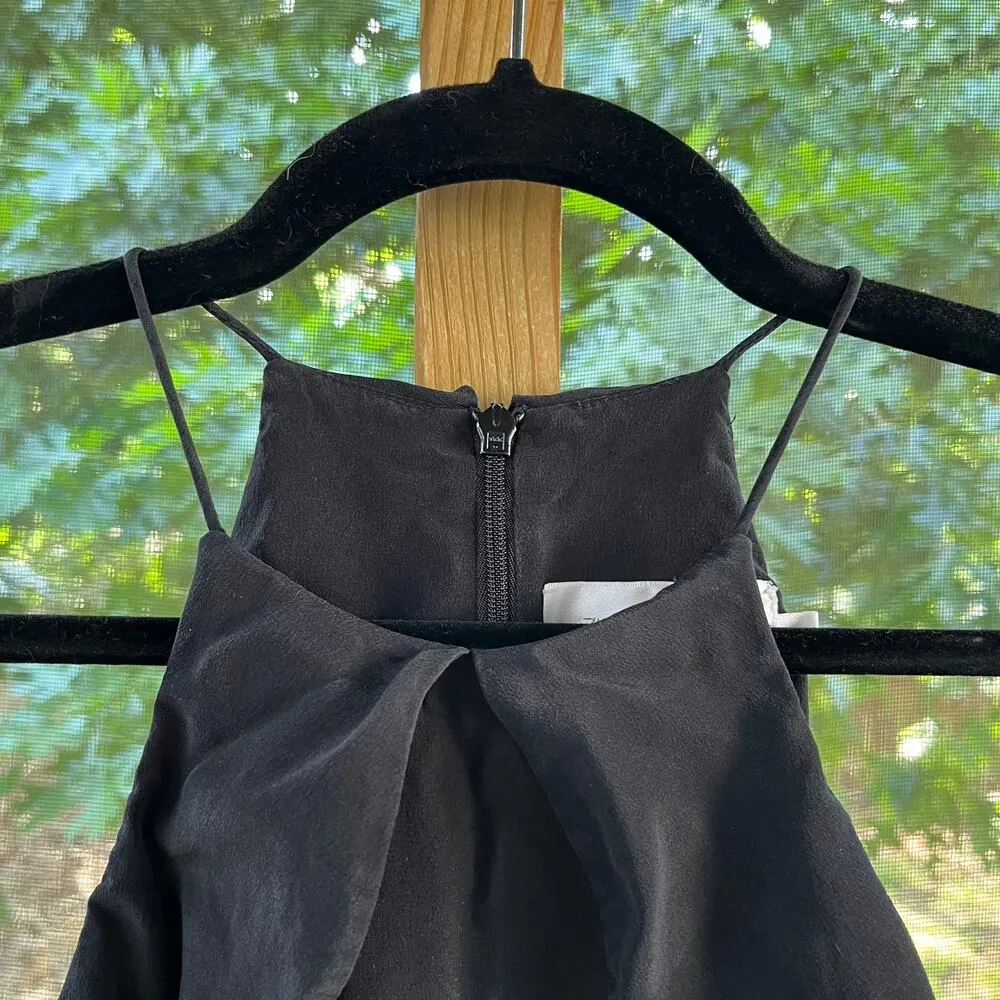 Zimmerman Black Sleeveless Ruffle-Frill Wide Leg Jumpsuit 100% Silk Size 1 (6) - Image 7