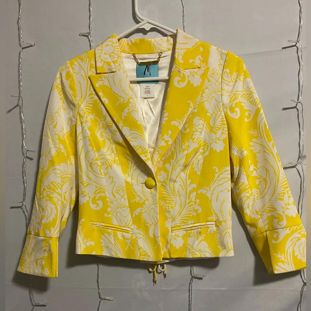 ANTONIO MELANI Yellow and White Floral Blazer - Image 2