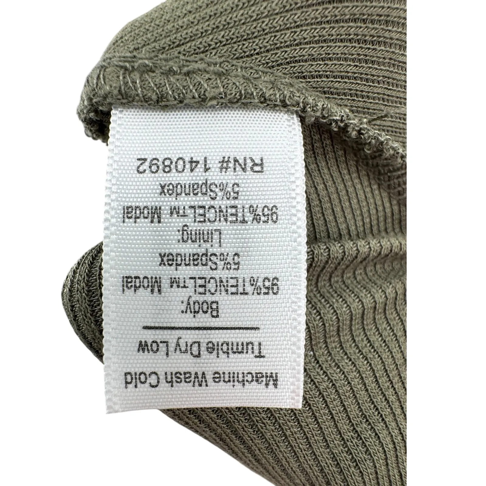 Marine Layer Lexi Dress Ribbed Knit Sleeveless‎ Tank Fit & Flare Midi Olive - Image 4