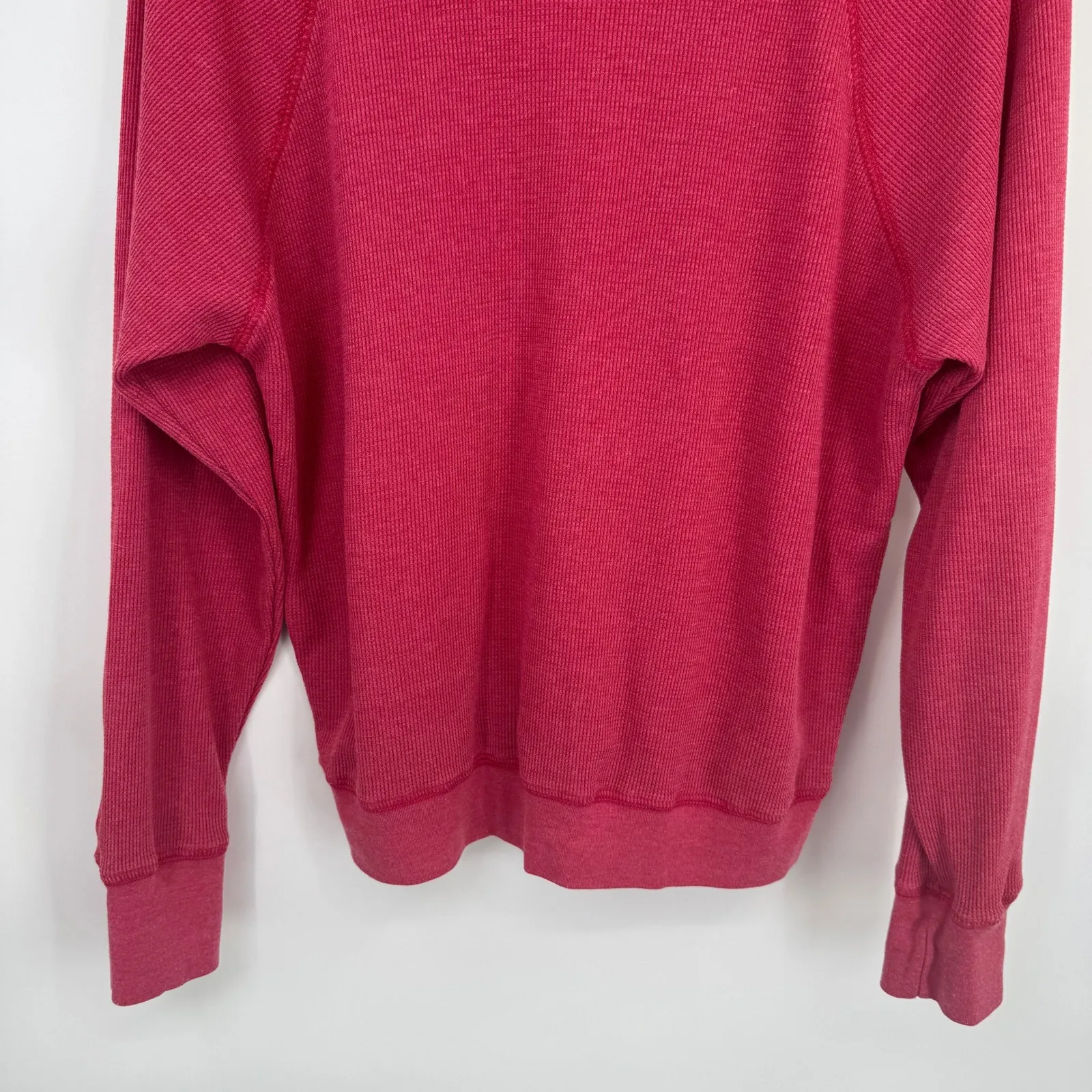 SUNDRY FOR EVEREVE Pink Waffle Knit Long Sleeve Sweatshirt Top Womens 1 Small - Image 9