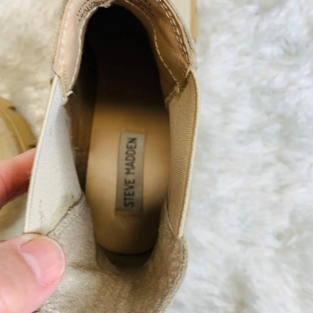 Steve Madden Howler Tan Suede Platform Booties Sz 8.5 - Image 11