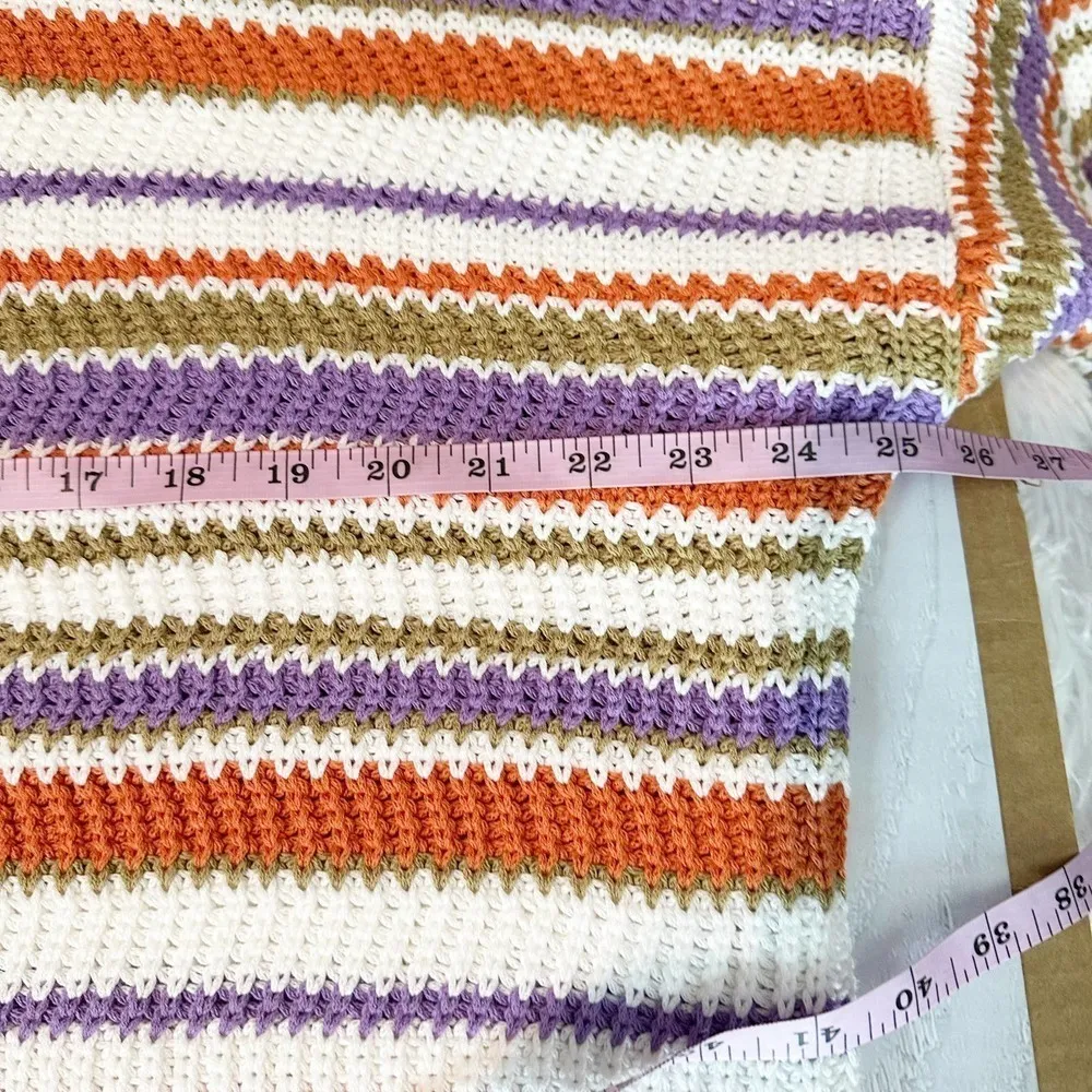 Rebecca Taylor Chevron Hooded Soft Cotton Knit Sweater Size XL - Image 9