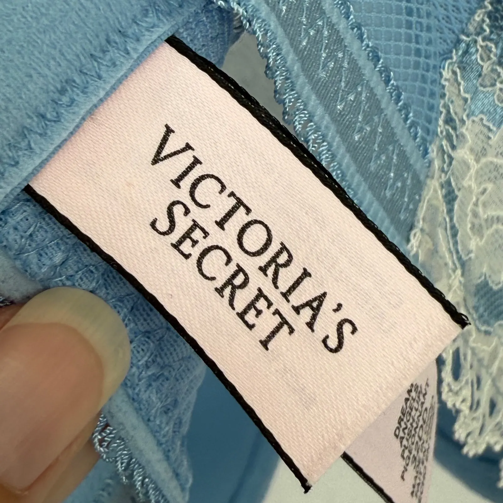 Victoria's Secret‎ Dream Angels Push Up Bra 32DD Blue Floral Lace - Image 4