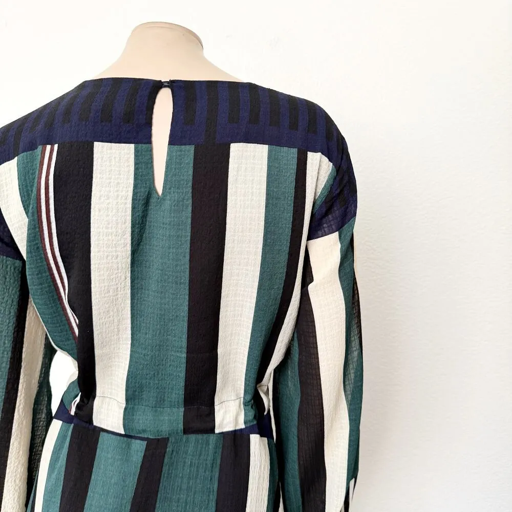 [Anthropologie] Sunday in Brooklyn Striped Green Leger Dress Long Sleeve Size XL - Image 10