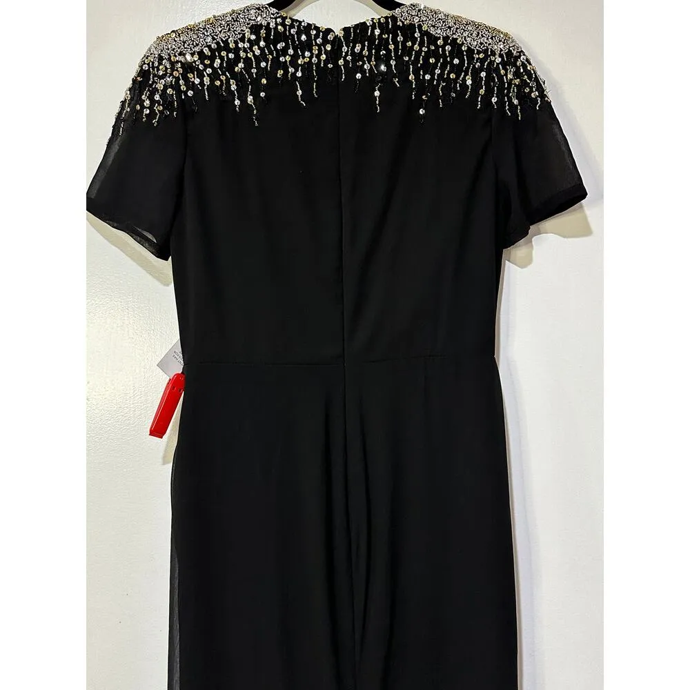 Ieena Mac Duggal Sequined Embellished Shoulder Evening Gown Size 8 NWOT #55704 Black - Image 14