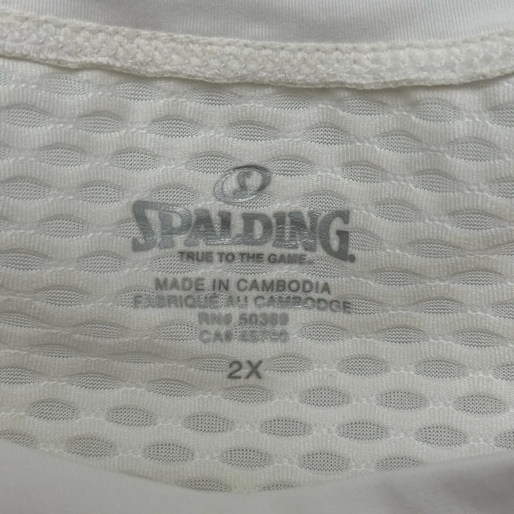 Spalding White Sleeveless Activewear Shirt Women’s Plus Size 2X New - Image 3