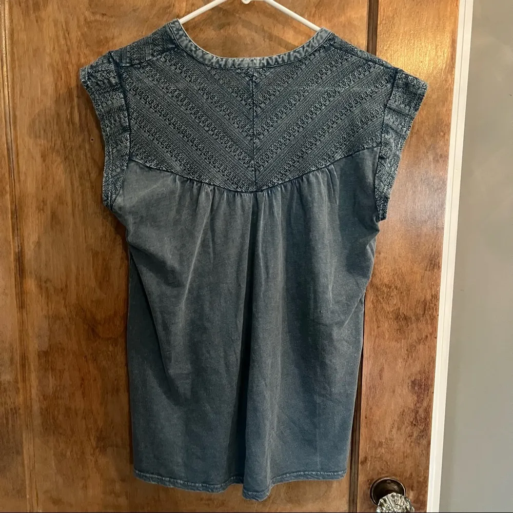 Lucky Brand Chambray Tank with Tassels Small - Image 3