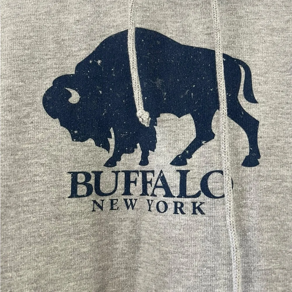 Delta  Gray Hoodie Navy Buffalo Design - Image 2