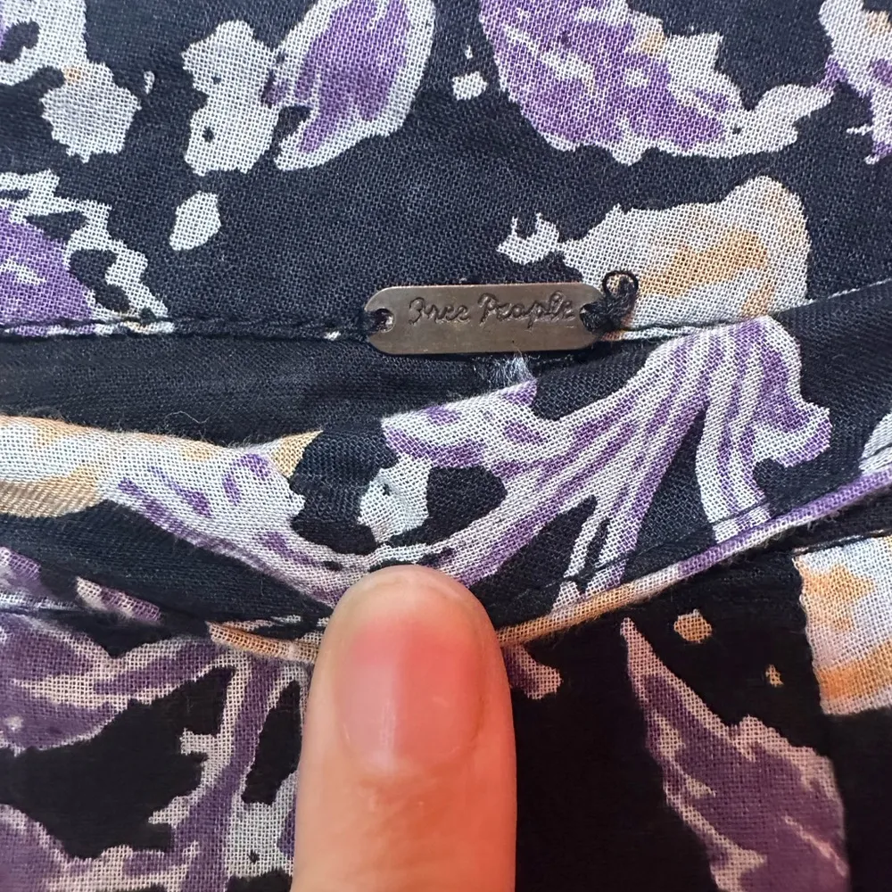 Free People End of the Island Floral Cotton Skirt Black Motif Size 10 - Image 7