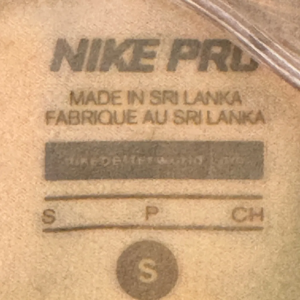 Nike‎ Pro Tan Long Sleeve Top zip up thumb holes size S bright colors athletic - Image 4