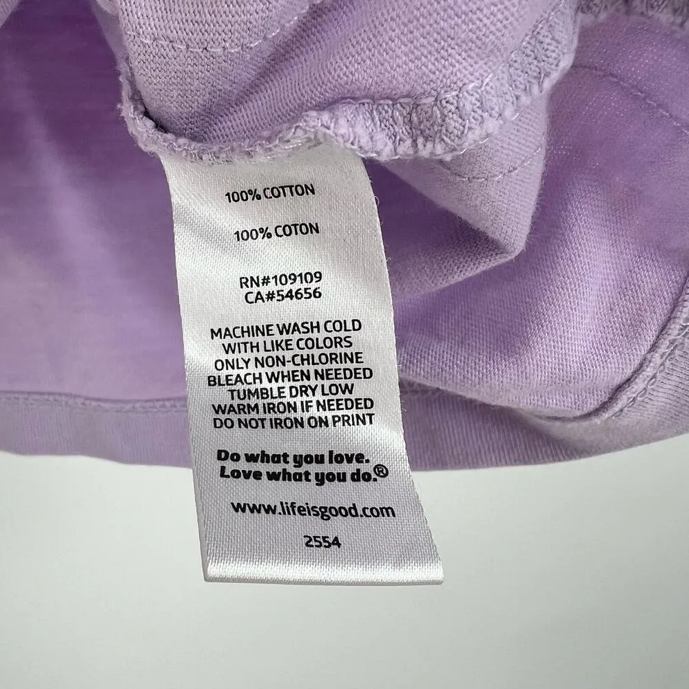 Life is Good Women Short Sleeve Boxy Crusher Tee Freestyle light Purple size XL - Image 7