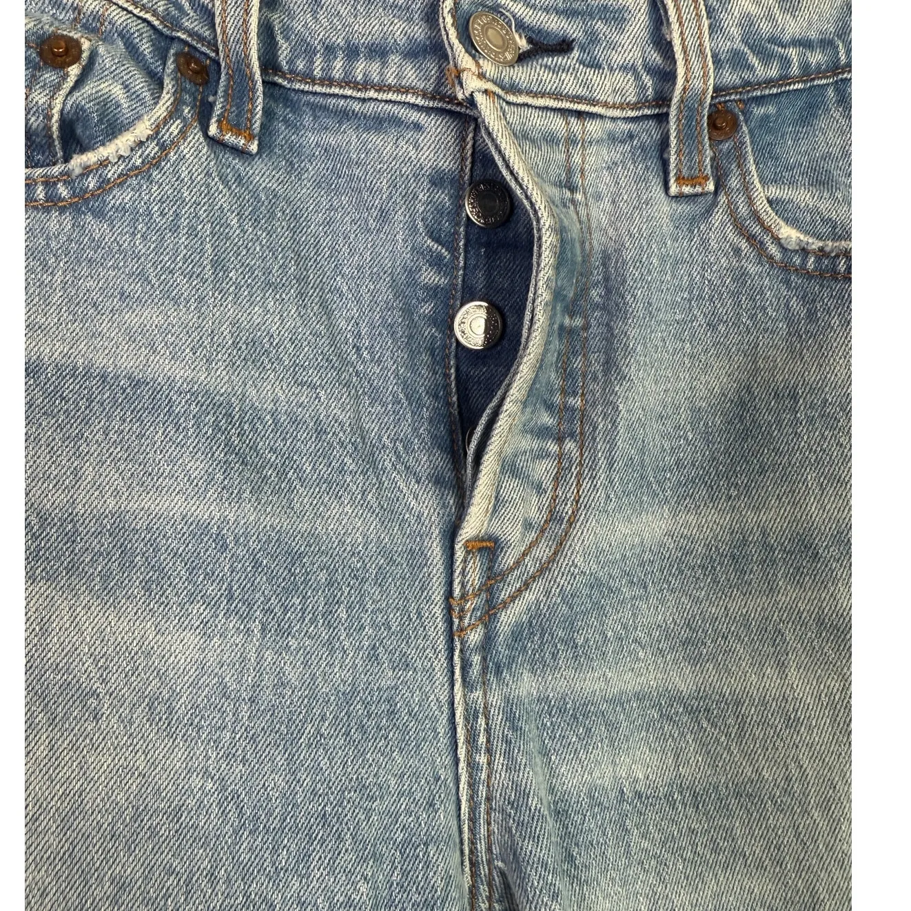Levi's Wedgie Icon Slim Straight Crop Classic High Rise Distressed Jean 26 Blue - Image 12