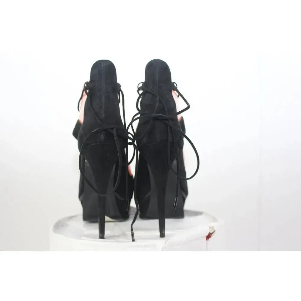 ladies SAINT LAURENT PARIS Black Heels size 38.5 - Image 3