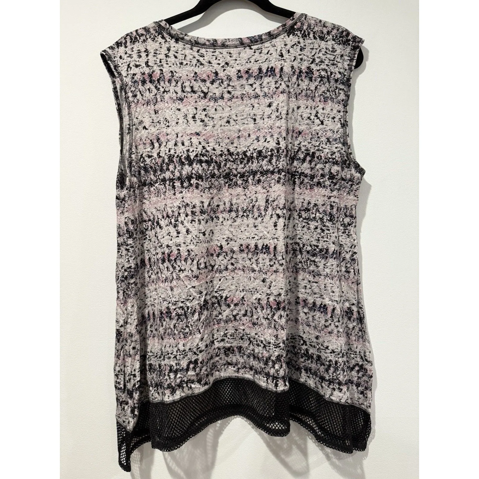 DKNY Top Womens Large Sleeveless Stretch Travel Vacation Punk Biker Indie Grunge - Image 2