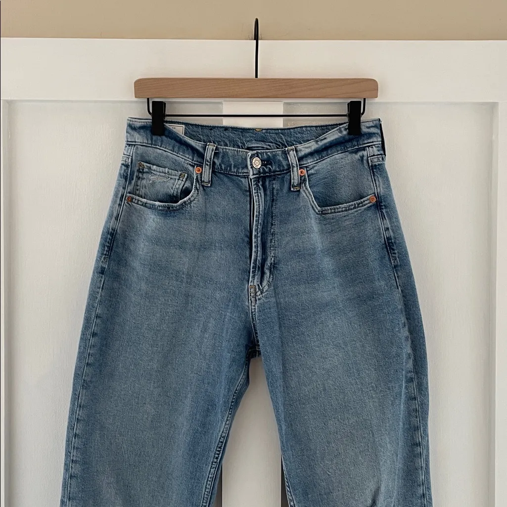 GAP 90s Loose High Rise Denim Jeans in Vintage Light Destroy Wash Size 27 | 4 R - Image 5