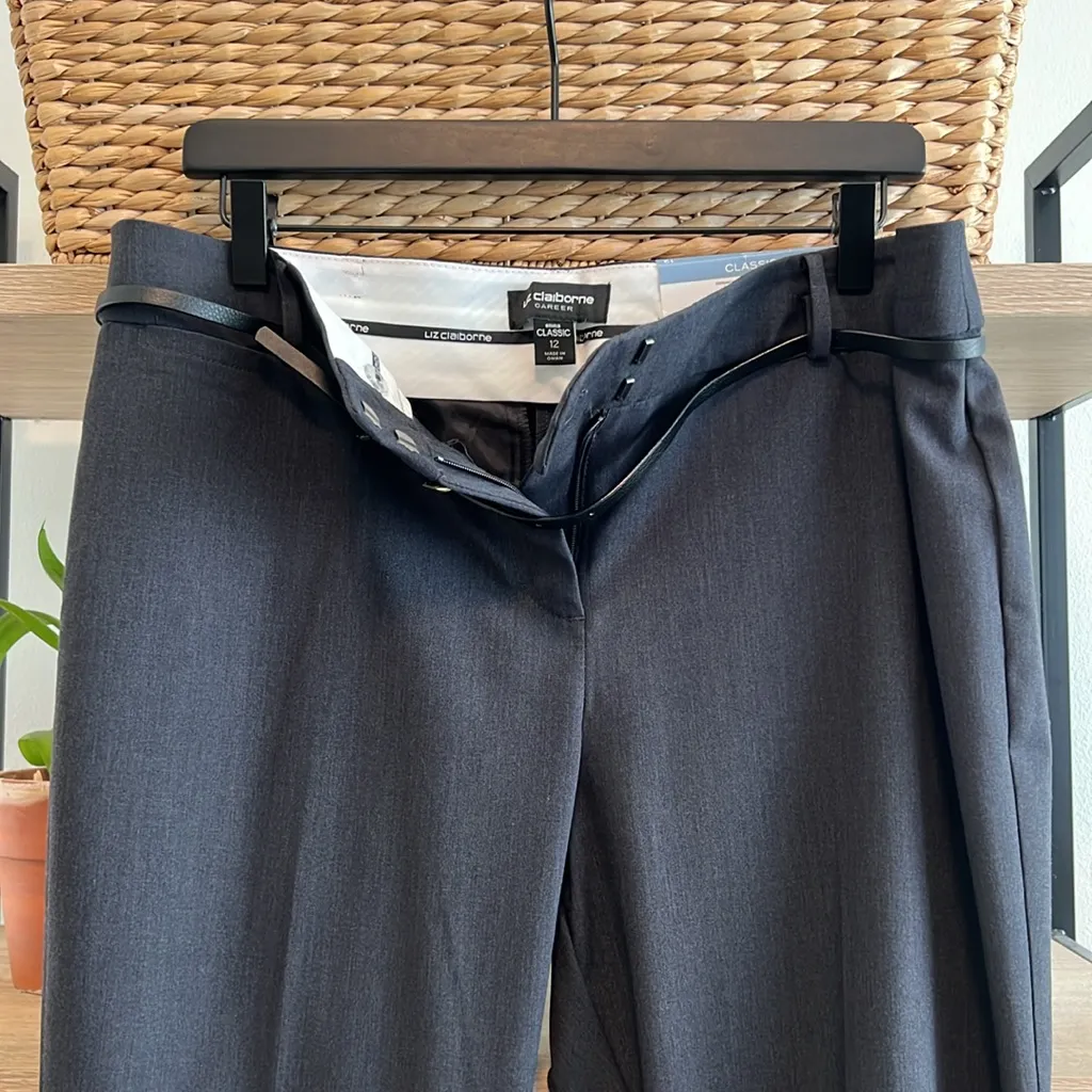 NWT Liz Claiborne Emma Gray Mid-Rise Career Dress Pant Trouser, 12 - Image 8