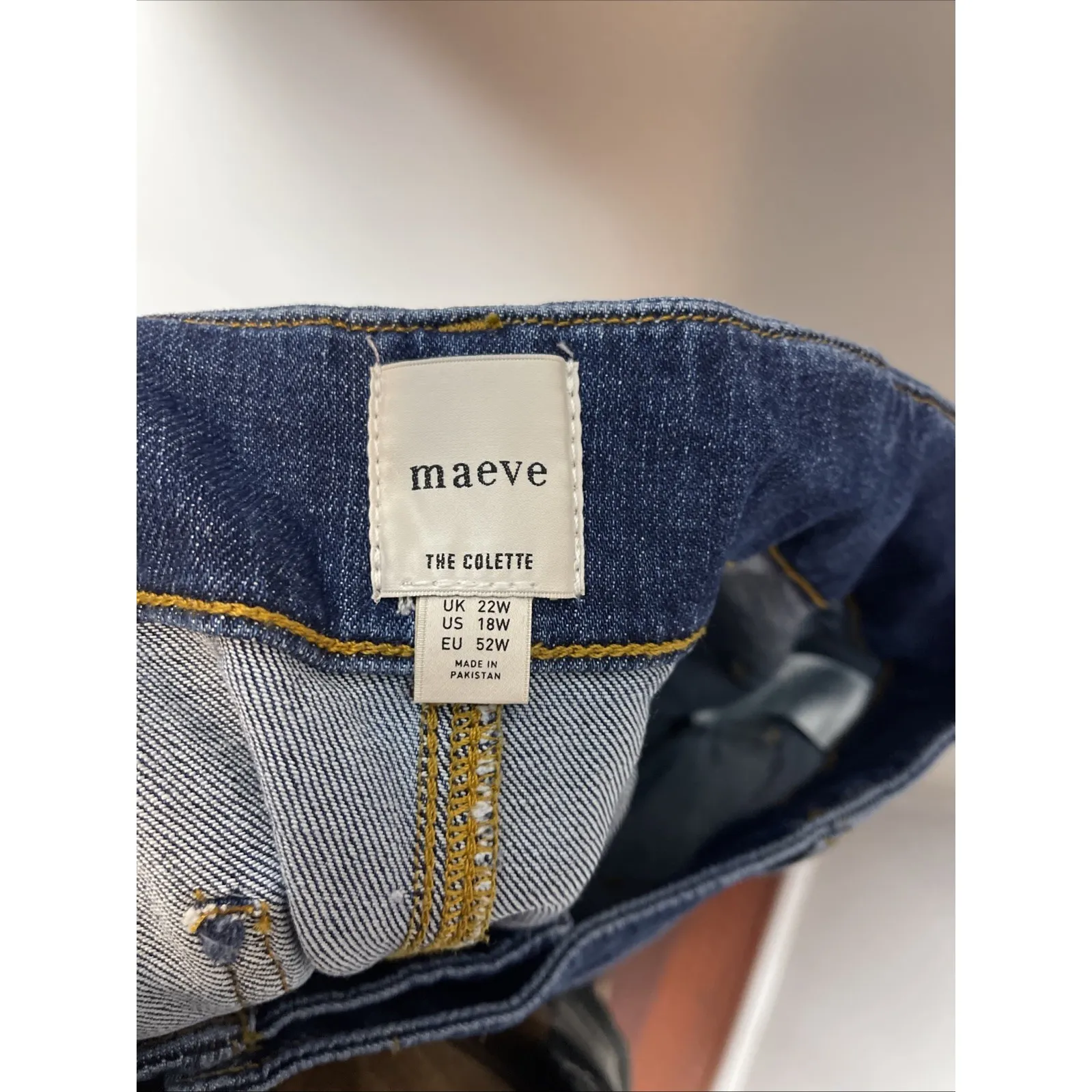 Anthropologie Maeve The Colette Dark Wash Blue Jean Denim 18W - Image 9