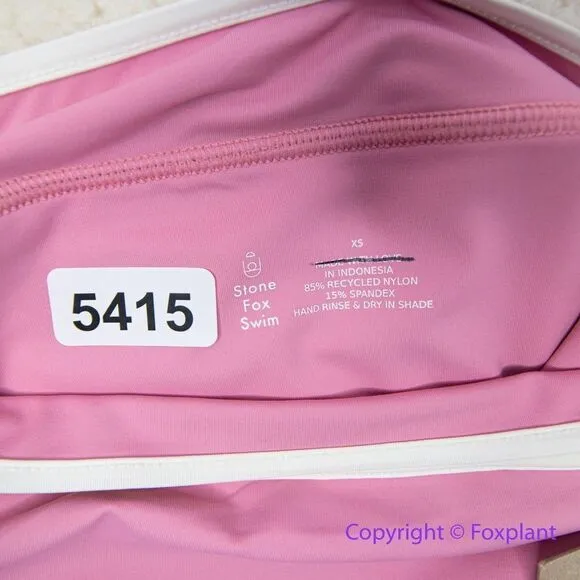NEW Stone Fox Swim Juniper high waisted bikini bottoms, pink, size XS - Image 8