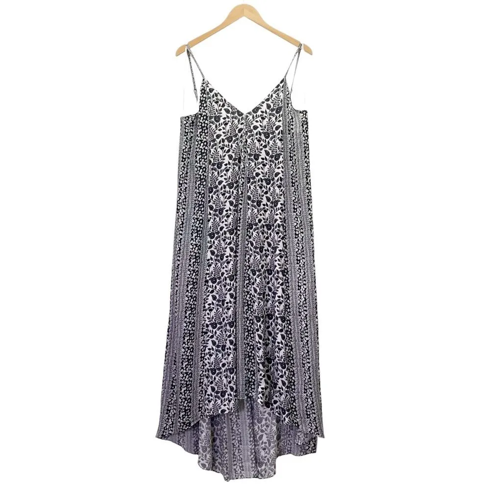 Alice + Olivia Rowley Midi Dress Black & White Boho Print Loose Fit Size Small - Image 9