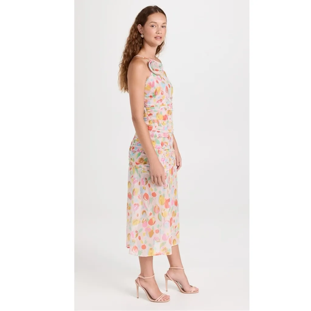 For Love & Lemons Desmona Floral Midi Dress Size Medium NWT Dainty Coquette - Image 7