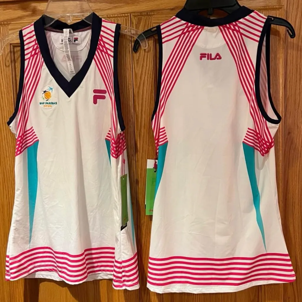 FILA Christopher Bevans BNP Paribas Open Tennis Tank‎ Top Women's Size Small NEW - Image 2