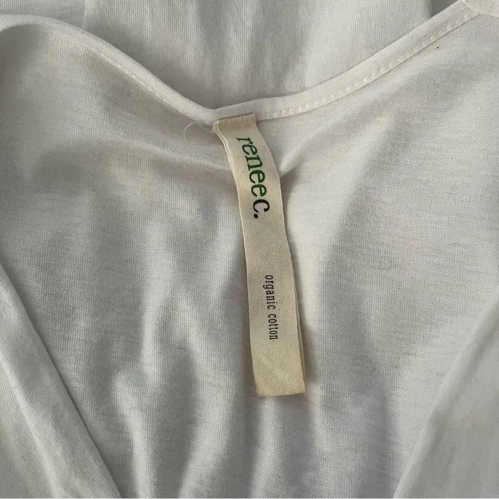 Renee C. Organic Cotton V-Neck Smocked Waist Top, Sz S - Image 13