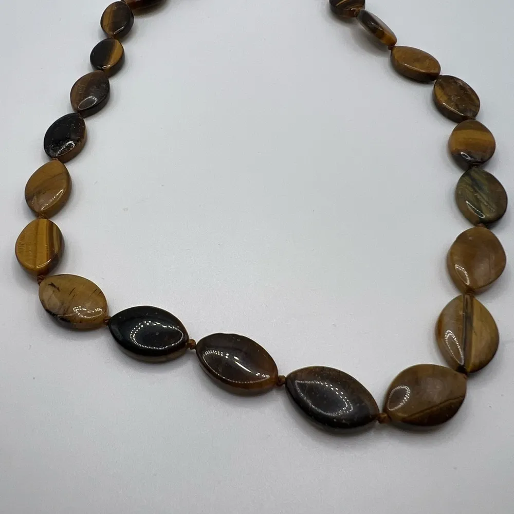 TIGER Eye‎ Oval Brown Stone Necklace - Image 8