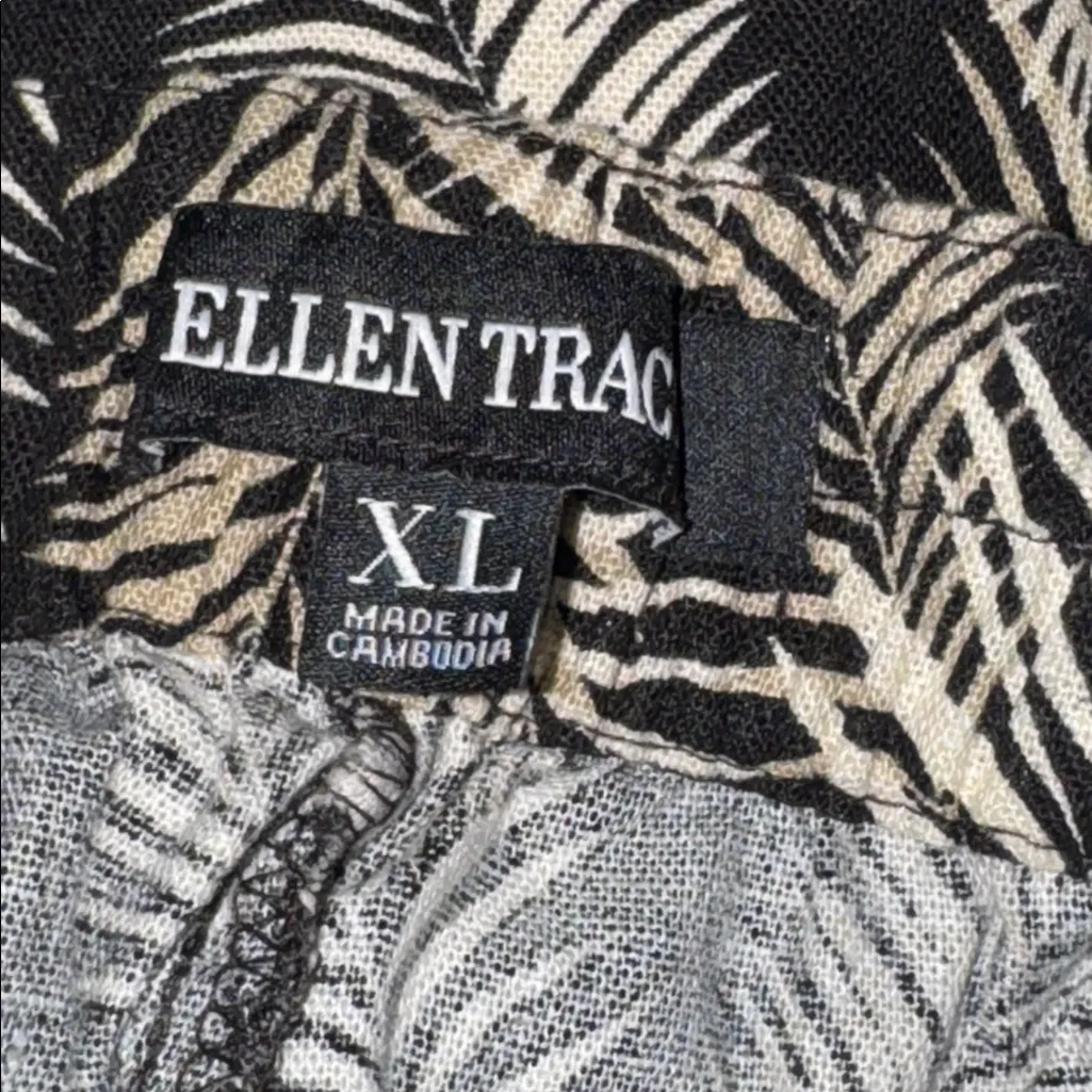 Ellen Tracy Linen Blend Skort Black Fern Print Women’s XL Extra Large - Image 7