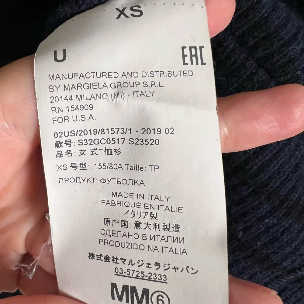 Maison Margiela Long Sleeve Navy Ribbed Oversized Crewneck Knit Sweater Size XS - Image 13