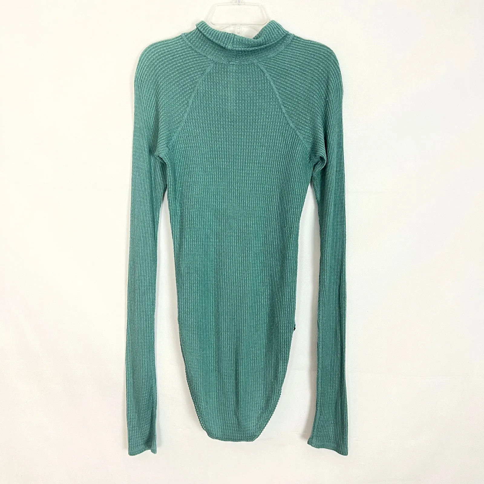 Intimately Free Womens Bodysuit Small Waffle Knit Stretch Turtleneck Minimalist - Image 4