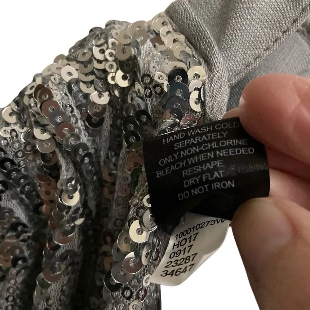 INC International Concepts Silver Chevron Sequin Halter Tank Top women’s 2X New Size undefined - Image 7