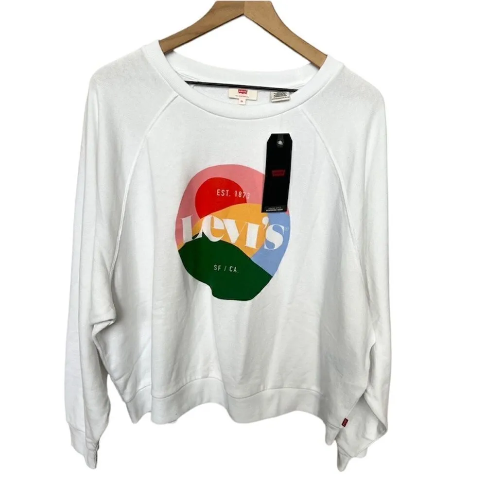 Levi’s NWT Vintage Logo Lightweight Crewneck Sweatshirt Raglan Geo Sunset 2X - Image 4