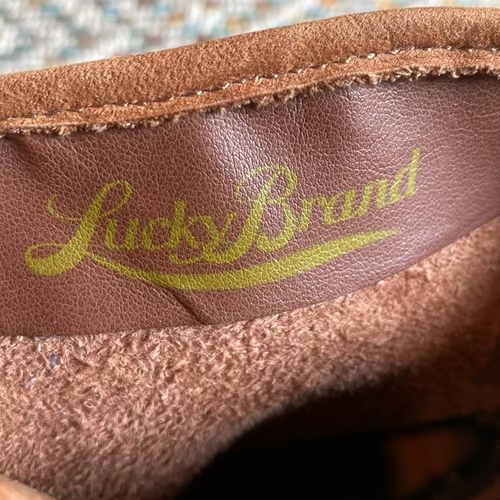 Luck Brand Norton Slouchy Leather Moto Buckle Boots Booties Tan 9.5 - Image 10