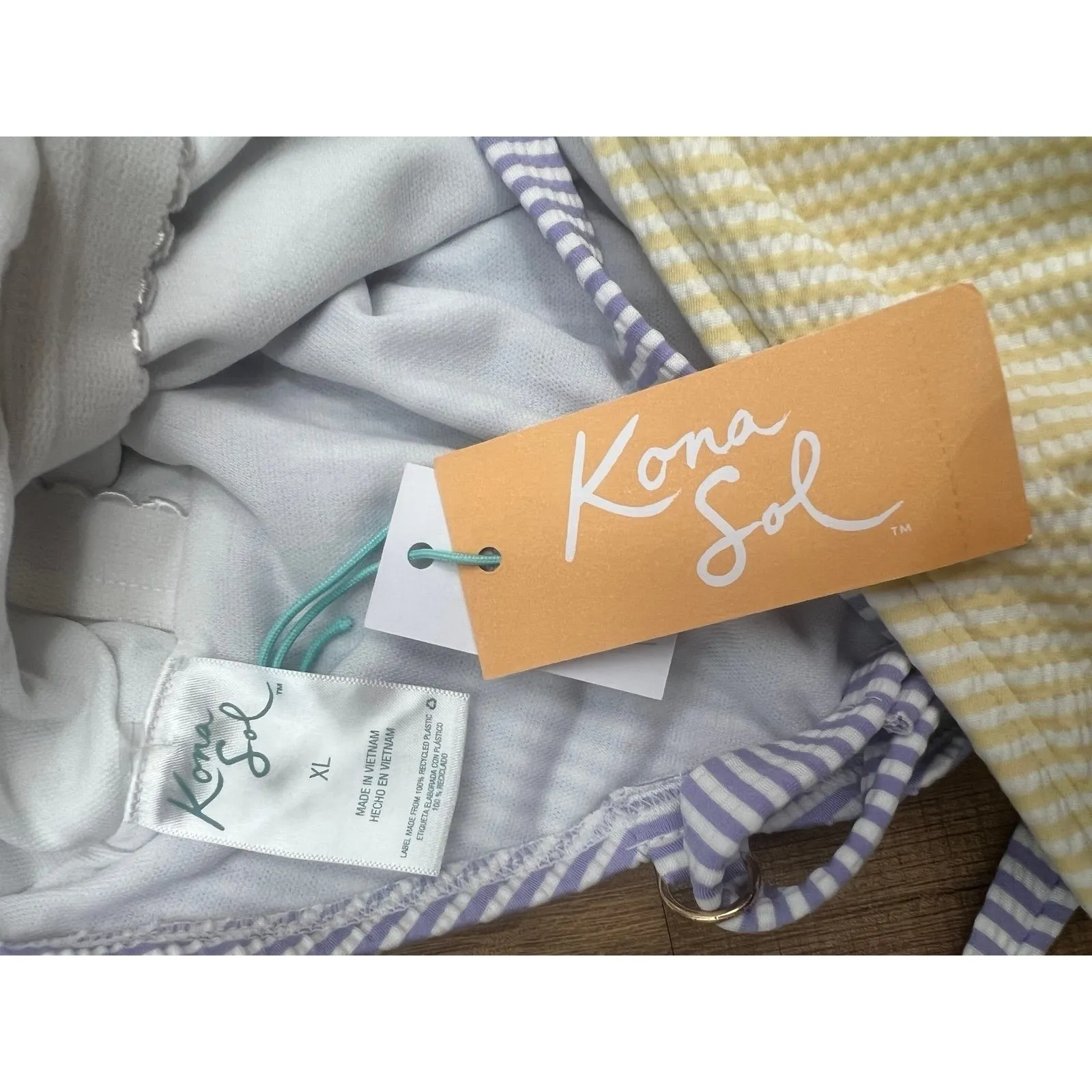 Kona Sol Front Wrap Full Coverage OnePiece‎ Swimsuit Small Sz XL - Image 6