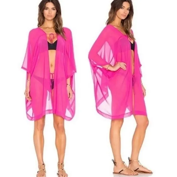 NWT $180 L’Agent Agent Provocateur Pink Fuschia Rosana PCruz Swim Kimono CoverUp Size undefined - Image 6