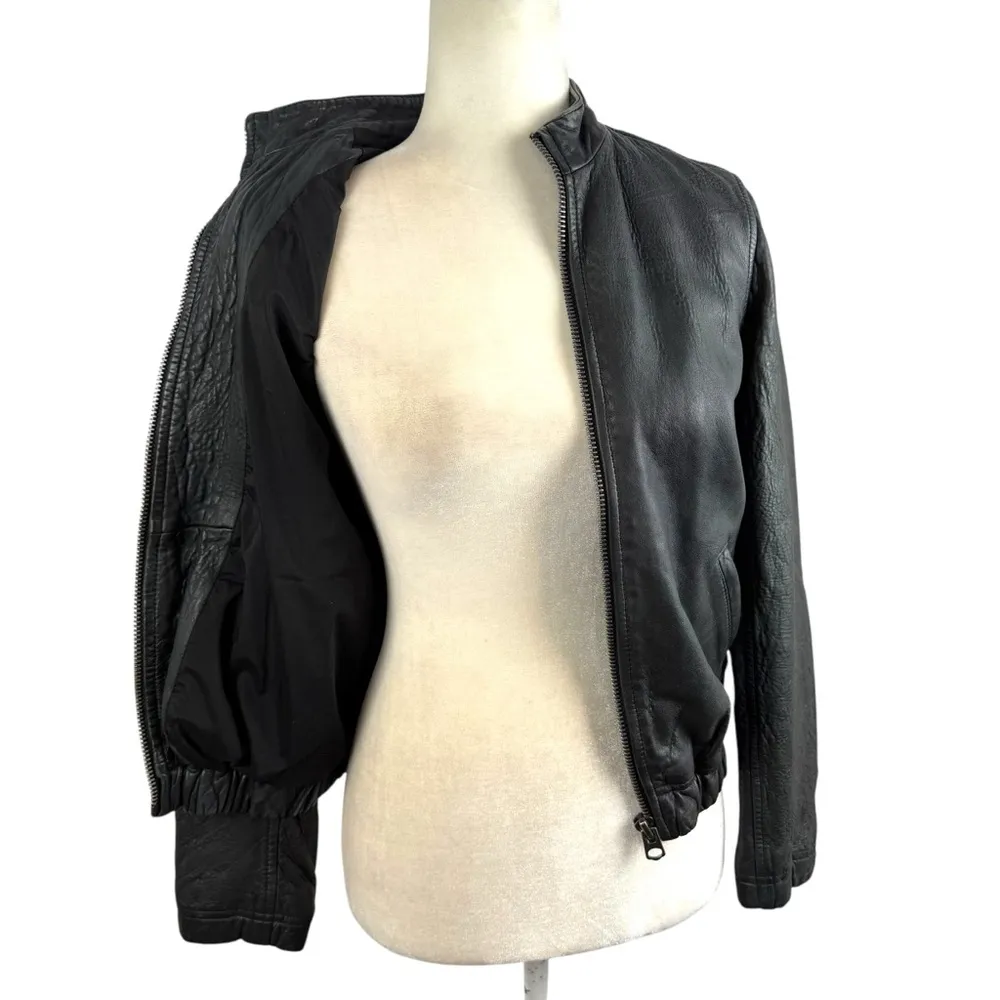 Lucky Brand Ana 100% Lamb Leather Jacket Moto Full Zip Womens Size XS Bomber - Image 15