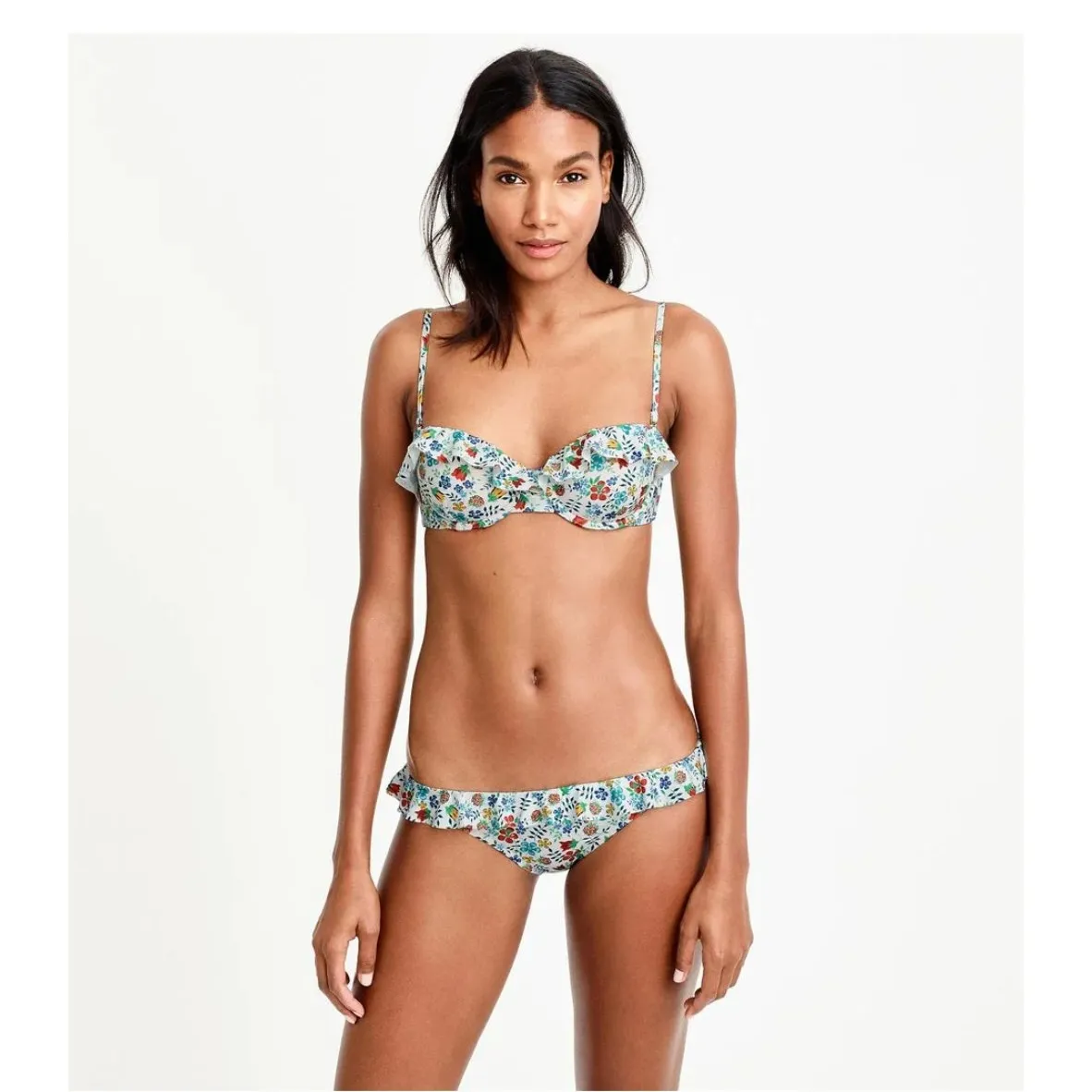 J. Crew Ruffle Hipster Bikini Bottom in Liberty Edenham Floral Print G1176 - Image 8